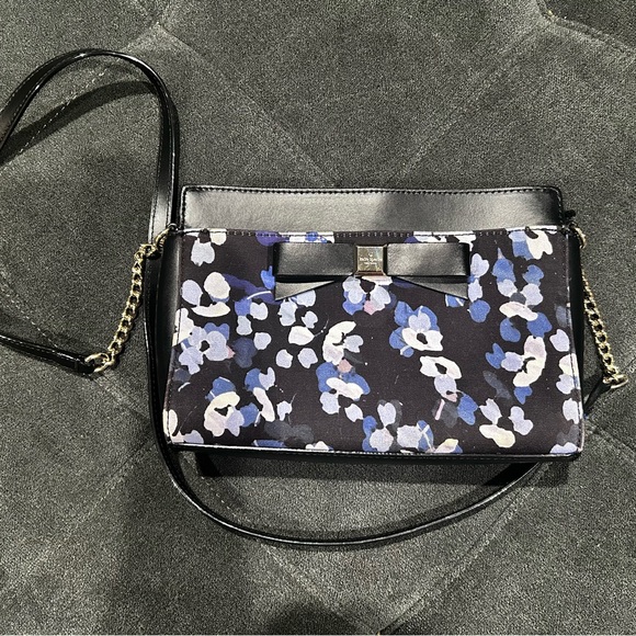 kate spade Handbags - Kate Spade Black and Blue Floral Crossbody Bag